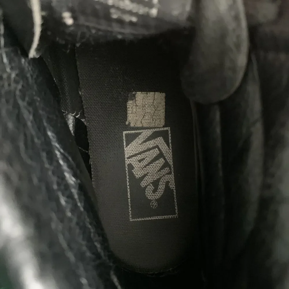 Vans Sk8-Hi Reissue Skate Shoes Black Big Large Logo Mens Sz 7.5 Women Sz 9 - Picture 2 of 10